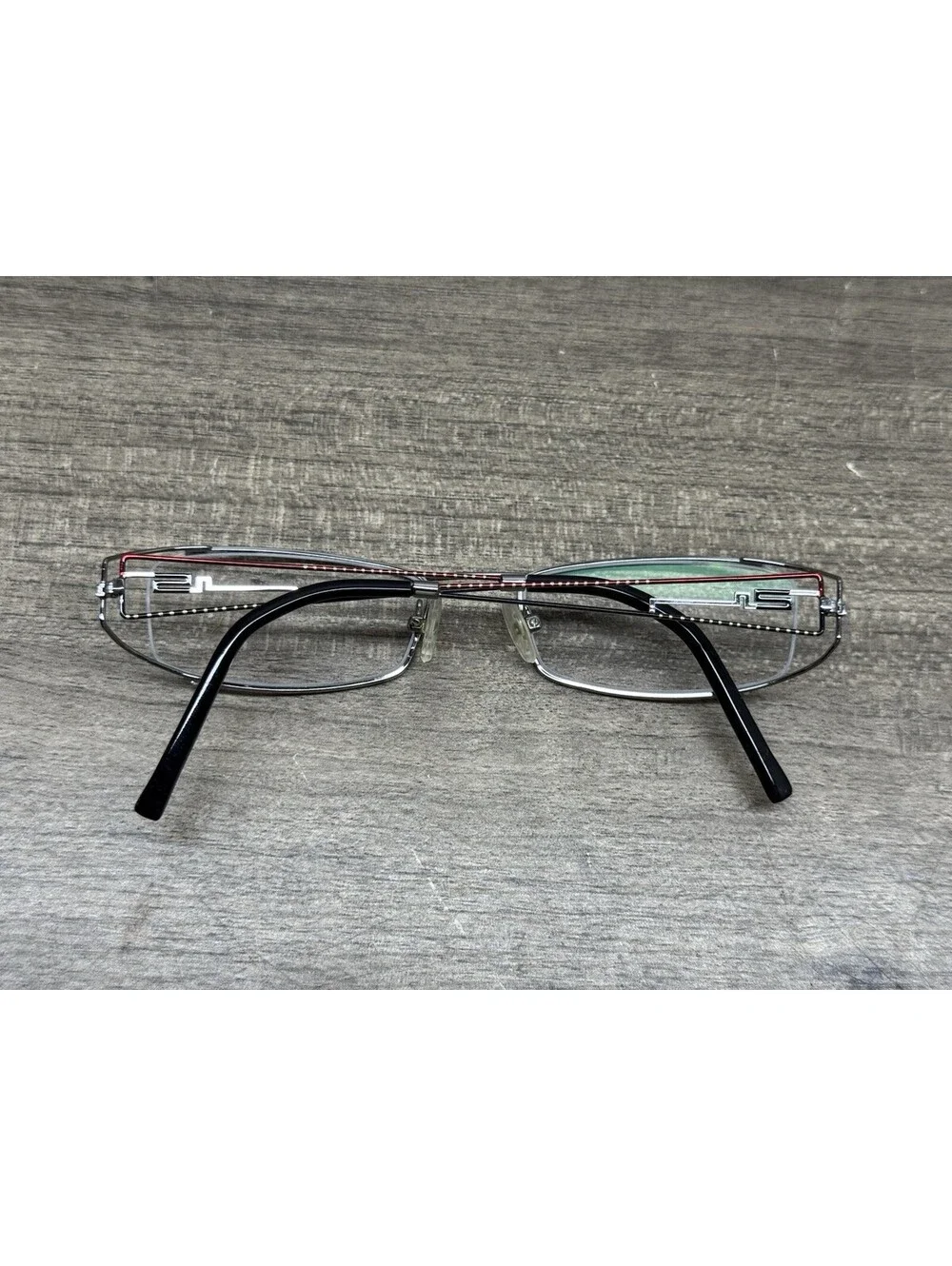 RARE Casanova Designer Eyeglasses Italy LC-58 C-02 Red Silver Frames Only 51[]18